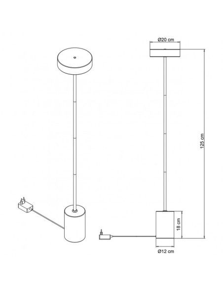 Lámpara de Pie Led Madera Clara