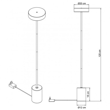 Lámpara de Pie Led Madera Oscura