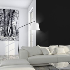 Pie de suelo arco negro con pantalla blanca