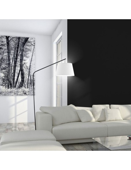 Pie de suelo arco negro con pantalla blanca