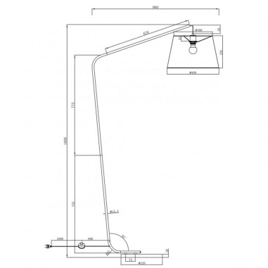 Lámpara de Pie Esquinera Negro con...