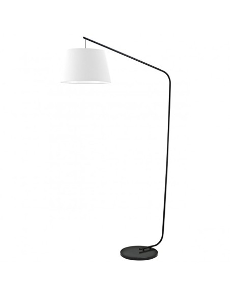 Lámpara de Pie Esquinera Negro con Pantalla Textil