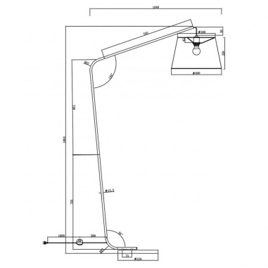 Lámpara de Pie de Salón Arco Cuero...