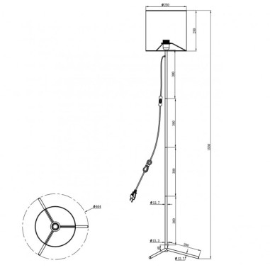 Lámpara de Pie Barata Negra