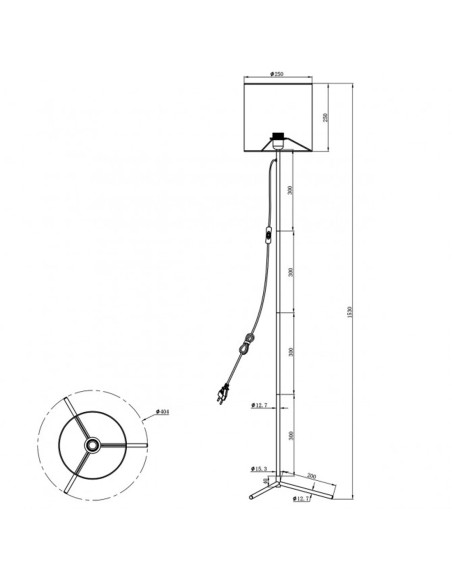 Lámpara de Pie Barata Negra