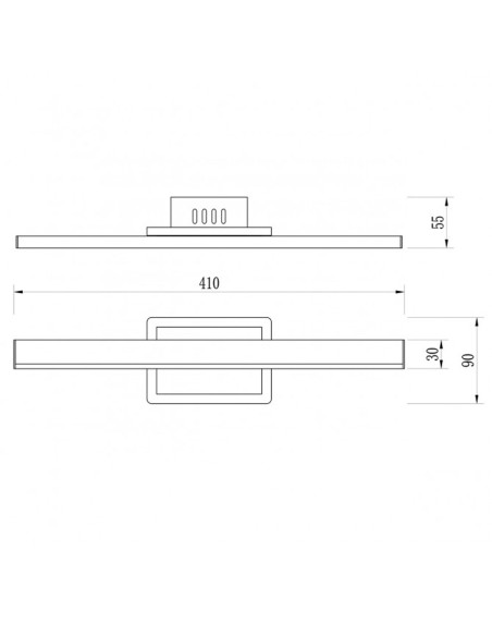 Aplique Espejo Negro con Luz en Frontal y Base