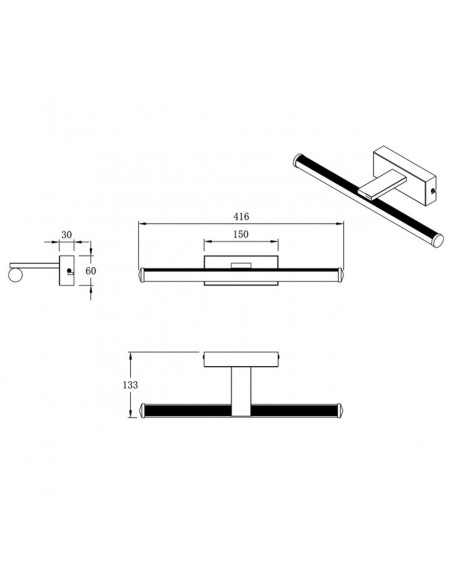 Aplique Espejo Negro