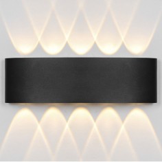 Aplique alargado exterior negro