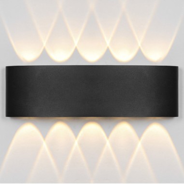 Aplique alargado exterior negro