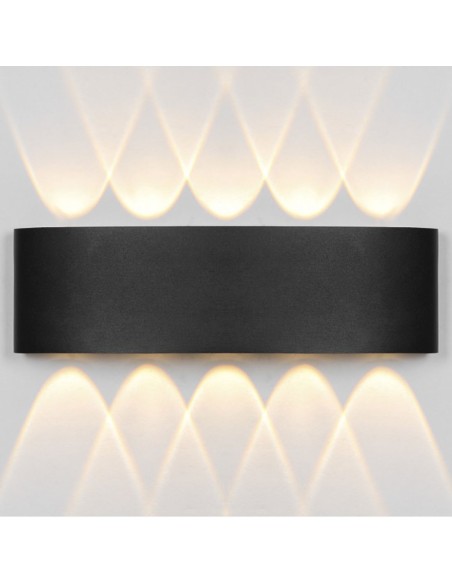 Aplique alargado exterior negro