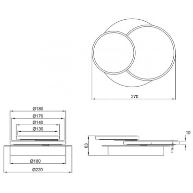 Aplique Led con Circulos Regulables