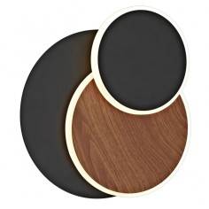 Aplique led negro con madera