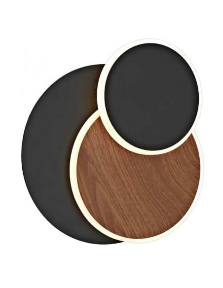 Aplique led negro con madera