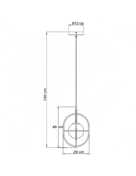 Lámpara Colgante Montura Oro Mate con Bola