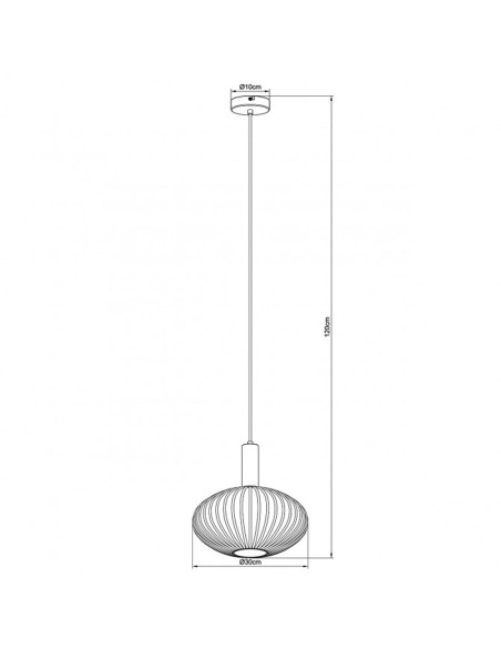 Lámpara de Techo Cristal Torneado Rayas Opal