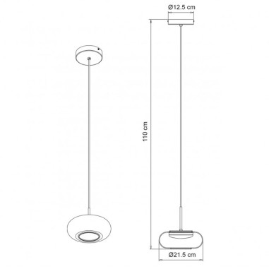 Lámpara Led Cristal Fumé