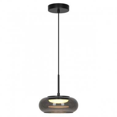 Lámpara de techo led cristal fumé