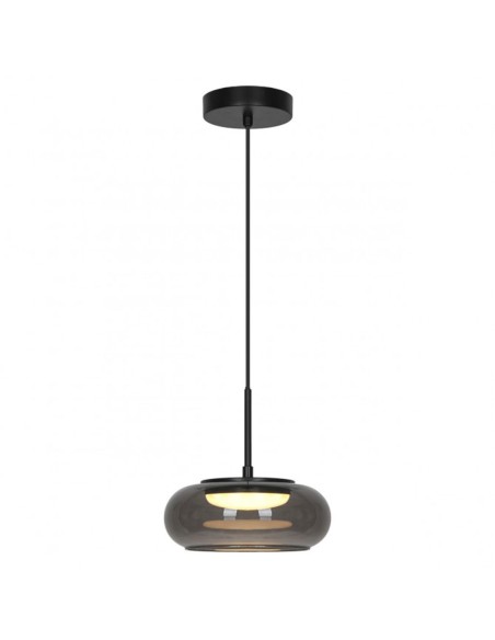 Lámpara de techo led cristal fumé