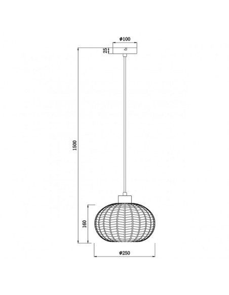 Lámpara Cristal Espiga Ambar