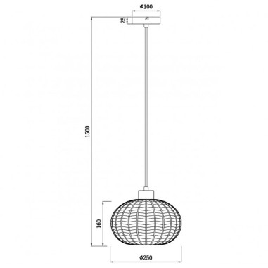Lámpara Cristal Espiga Fumé