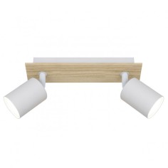 Regleta 2 Luces Blanco Madera