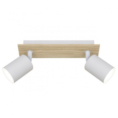 Regleta 2 Luces Blanco Madera