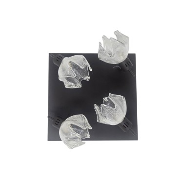 Plafón Marrón 4 Focos Tulipa Cristal