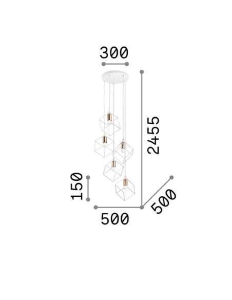 Lámpara Ice Varilla Negro con Cubos