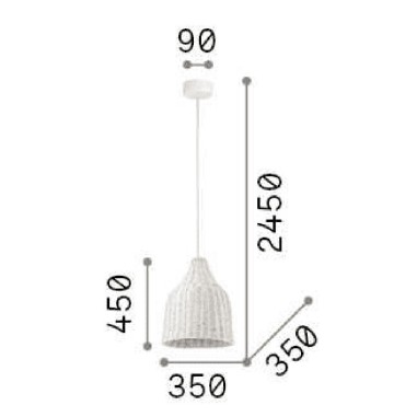 Lámpara Haunt Blanca y Mimbre