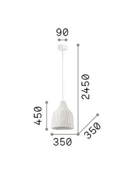 Lámpara Haunt Blanca y Mimbre