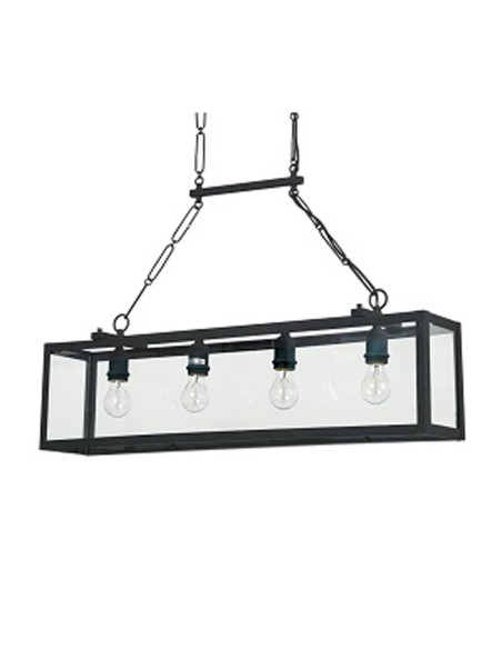Lámpara Lineal 4 Luces Igor Negra