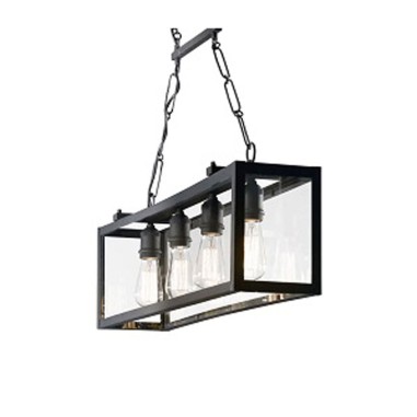 Lámpara Lineal 4 Luces Igor Negra