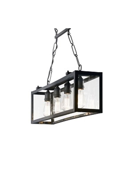 Lámpara Lineal 4 Luces Igor Negra