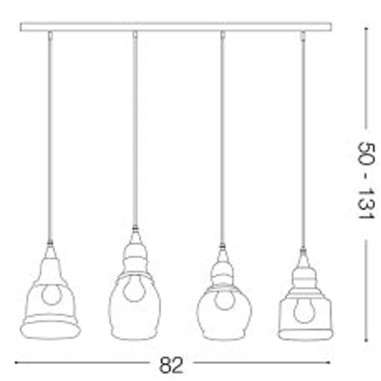 Lámpara Lineal Gretel 4 Luces con...