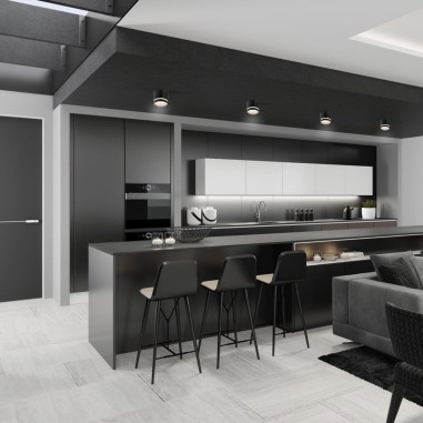 Plafón Superficie Negro con Aro...