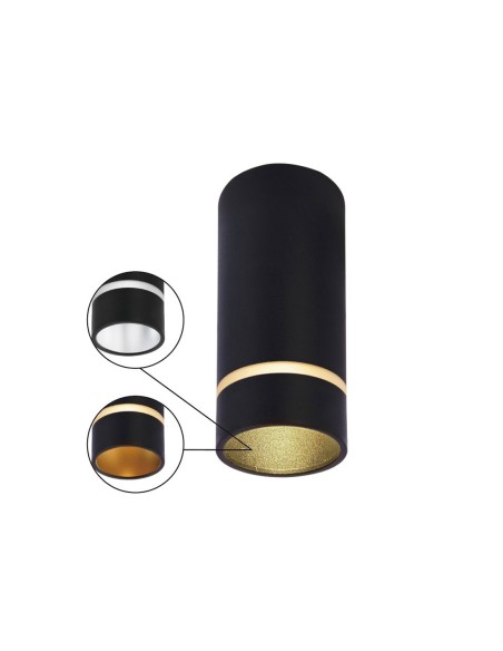 Plafón superficie mini barato negro