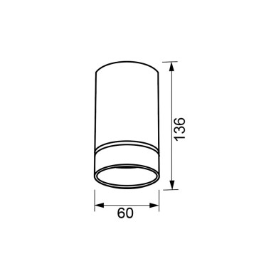 Plafón de Techo Tubular Negro Doble...
