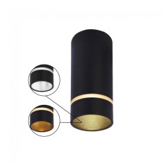 Plafón tubular negro GU10