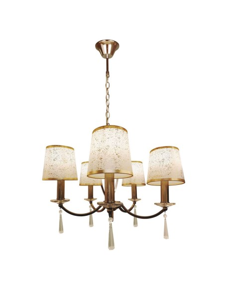 Lámpara dorada con pantalla económica