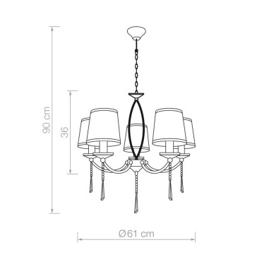 Lámpara con Pantalla Plata Cromo