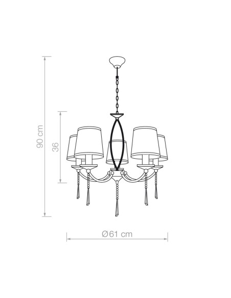 Lámpara con Pantalla Plata Cromo