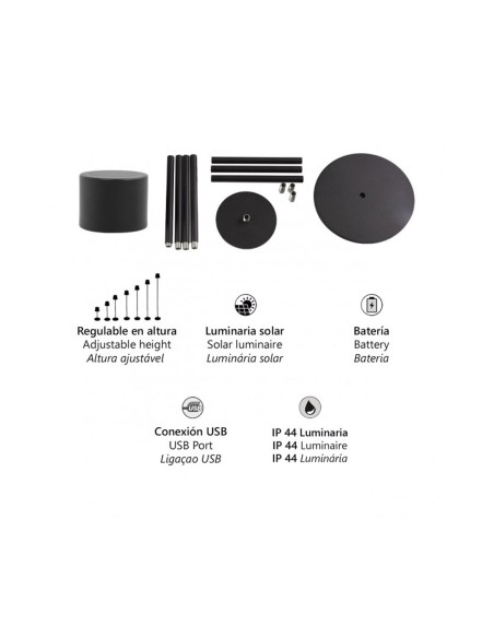 Sobremesa Convertible en Pie Solar Gris