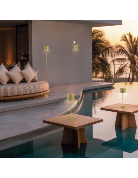 Sobremesa Convertible en Pie Solar Oro Mate