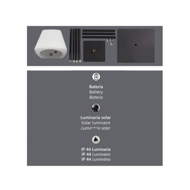 Lámpara de Mesa Solar Blanca Versátil