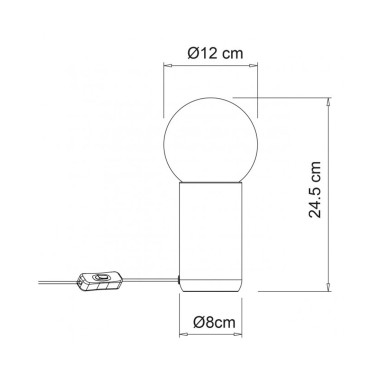 Lámpara Sobremesa Amarillo Bola de...