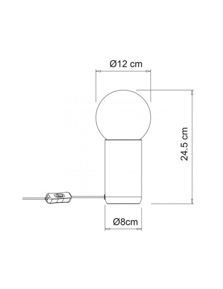 Lámpara Sobremesa Tierra Bola de Cristal Opal