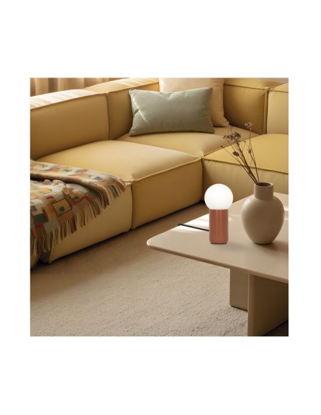 Lámpara Sobremesa Terracota Bola de Cristal Opal