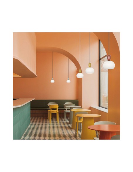 Colgante verde con casquillo E-27