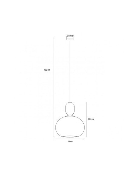 Lámpara Metal Verde con Tulipa de Cristal Opal