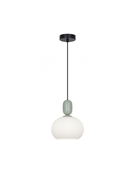 Lámpara Metal Verde con Tulipa de Cristal Opal